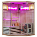 SAUNA FIŃSKA WYSOKOTEMPERATUROWA Z PIECEM KEMI2/HARVIA 1-2 OSOBOWA 120x120 KEMI2
