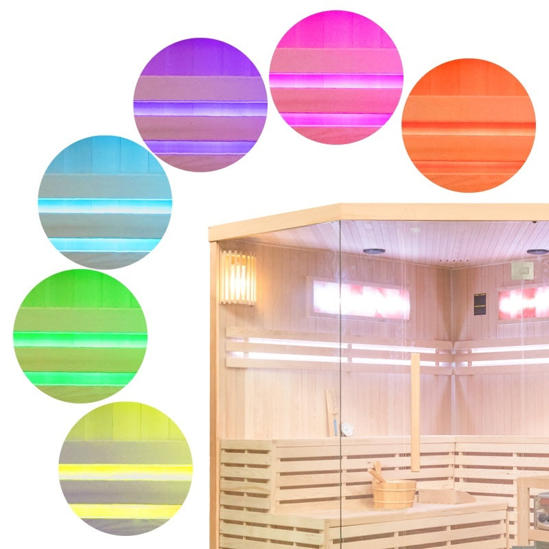 SAUNA FIŃSKA WYSOKOTEMPERATUROWA Z PIECEM KEMI7/HARVIA 5-6 OSOBOWA 180x180 KEMI7