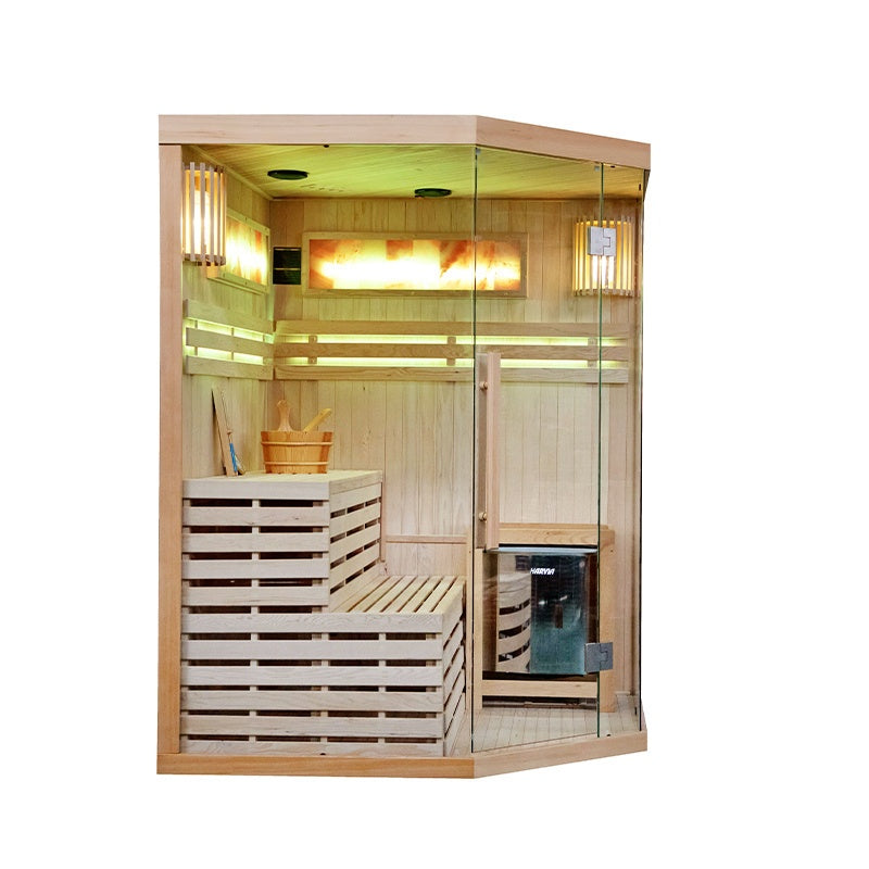 SAUNA FIŃSKA WYSOKOTEMPERATUROWA Z PIECEM KEMI7/HARVIA 5-6 OSOBOWA 180x180 KEMI7