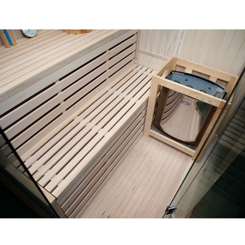 SAUNA FIŃSKA WYSOKOTEMPERATUROWA Z PIECEM KEMI7/HARVIA 5-6 OSOBOWA 180x180 KEMI7