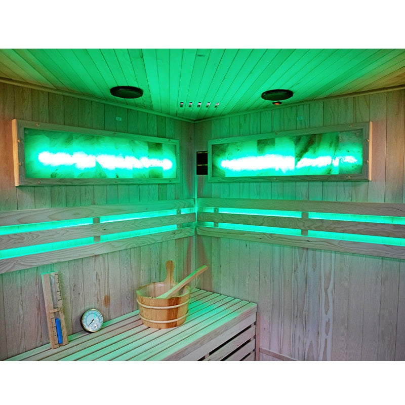 SAUNA FIŃSKA WYSOKOTEMPERATUROWA Z PIECEM KEMI7/HARVIA 5-6 OSOBOWA 180x180 KEMI7