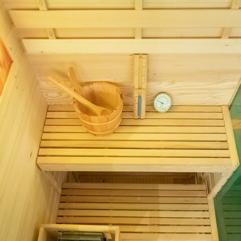 SAUNA FIŃSKA WYSOKOTEMPERATUROWA Z PIECEM LARK1/HARVIA 3,5KW 1-2 OSOBOWA 120x120 CM LARK1
