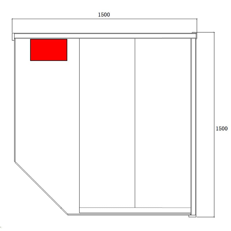 SAUNA FIŃSKA WYSOKOTEMPERATUROWA Z PIECEM LARK4/HARVIA 6KW 4-5 OSOBOWA 150x150 CM LARK4