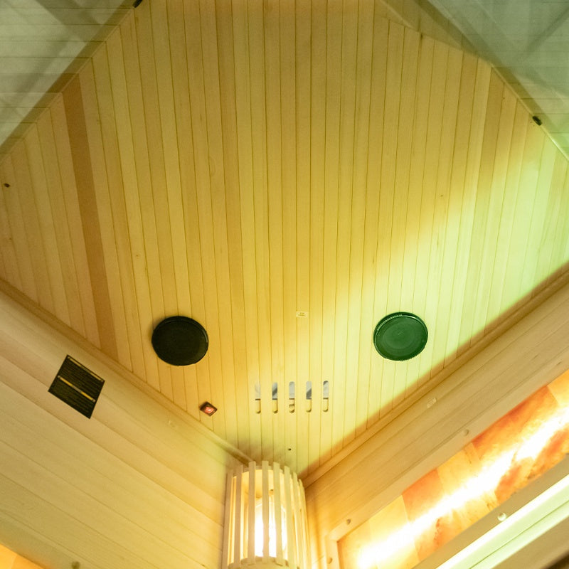 SAUNA FIŃSKA WYSOKOTEMPERATUROWA Z PIECEM LARK2/HARVIA 3,5KW 1-2 OSOBOWA 120x120 CM LARK2