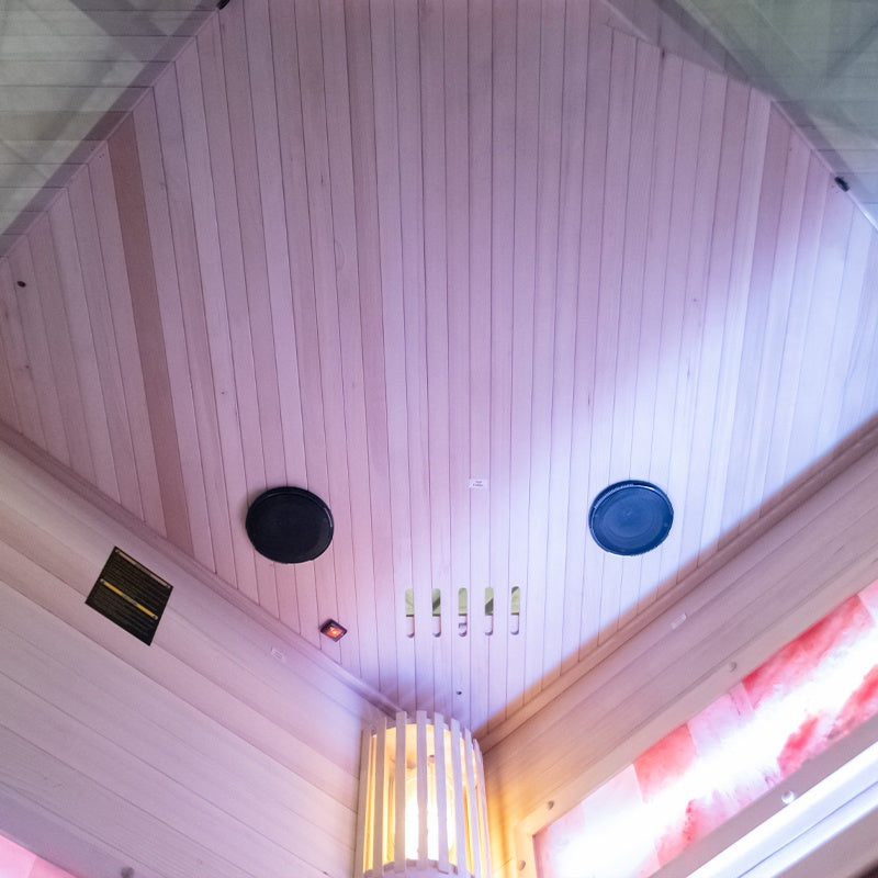 SAUNA FIŃSKA WYSOKOTEMPERATUROWA Z PIECEM LARK2/HARVIA 3,5KW 1-2 OSOBOWA 120x120 CM LARK2