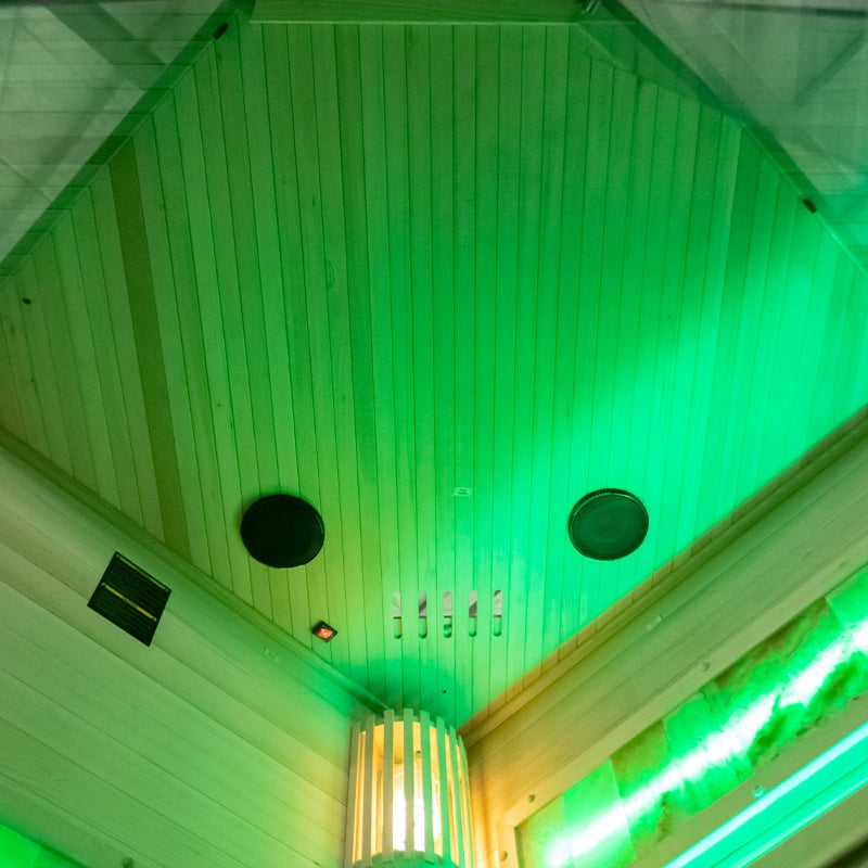 SAUNA FIŃSKA WYSOKOTEMPERATUROWA Z PIECEM LARK2/HARVIA 3,5KW 1-2 OSOBOWA 120x120 CM LARK2