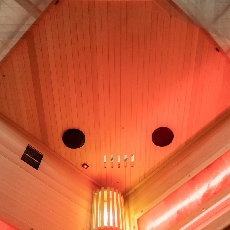 SAUNA FIŃSKA WYSOKOTEMPERATUROWA Z PIECEM LARK2/HARVIA 3,5KW 1-2 OSOBOWA 120x120 CM LARK2