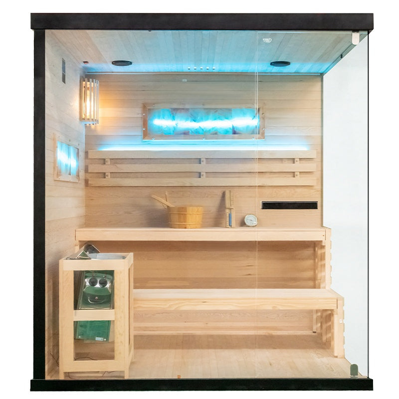 SAUNA FIŃSKA WYSOKOTEMPERATUROWA Z PIECEM LARK5/HARVIA 6KW 4-5 OSOBOWA 180x160 CM LARK5