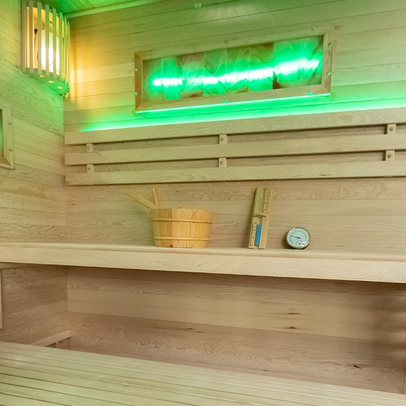 SAUNA FIŃSKA WYSOKOTEMPERATUROWA Z PIECEM LARK5/HARVIA 6KW 4-5 OSOBOWA 180x160 CM LARK5