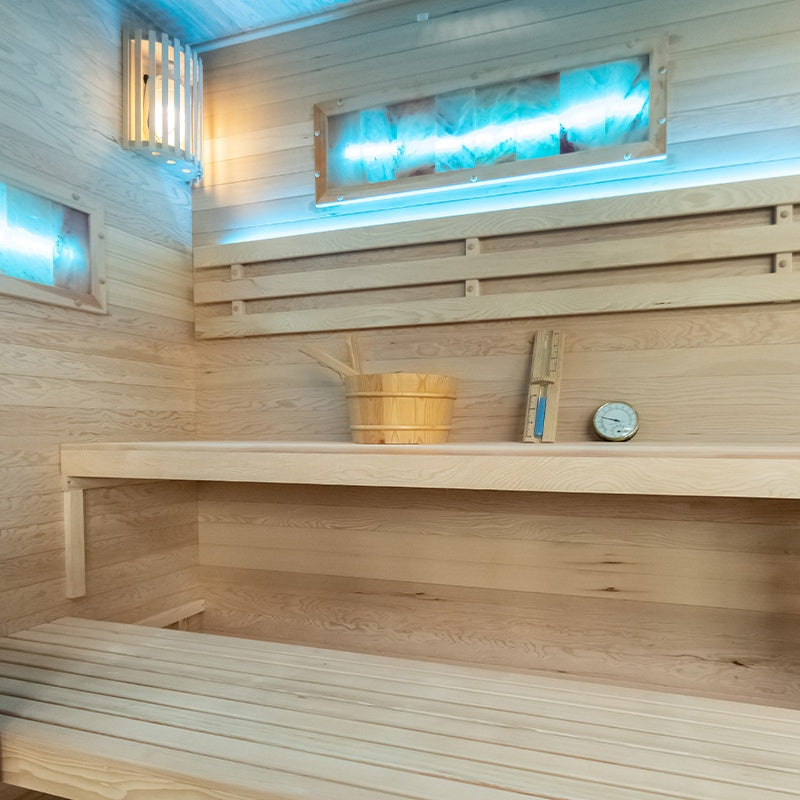 SAUNA FIŃSKA WYSOKOTEMPERATUROWA Z PIECEM LARK5/HARVIA 6KW 4-5 OSOBOWA 180x160 CM LARK5