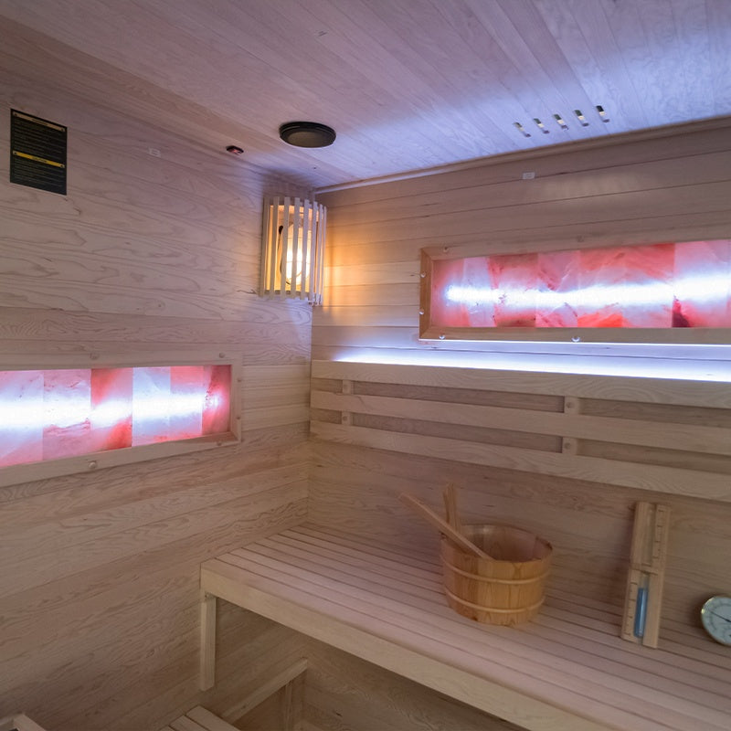 SAUNA FIŃSKA WYSOKOTEMPERATUROWA Z PIECEM LARK5/HARVIA 6KW 4-5 OSOBOWA 180x160 CM LARK5