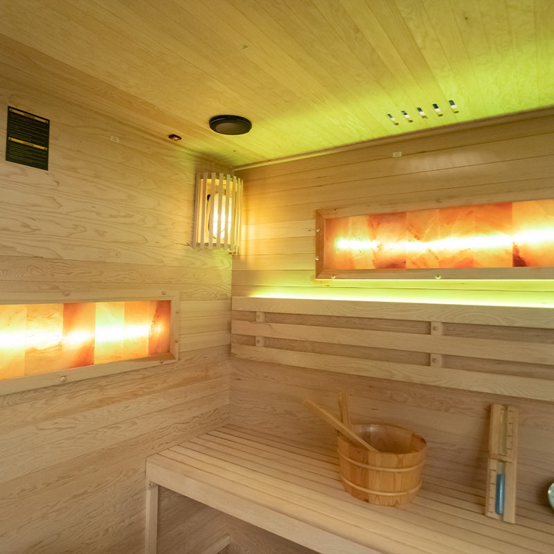 SAUNA FIŃSKA WYSOKOTEMPERATUROWA Z PIECEM LARK5/HARVIA 6KW 4-5 OSOBOWA 180x160 CM LARK5