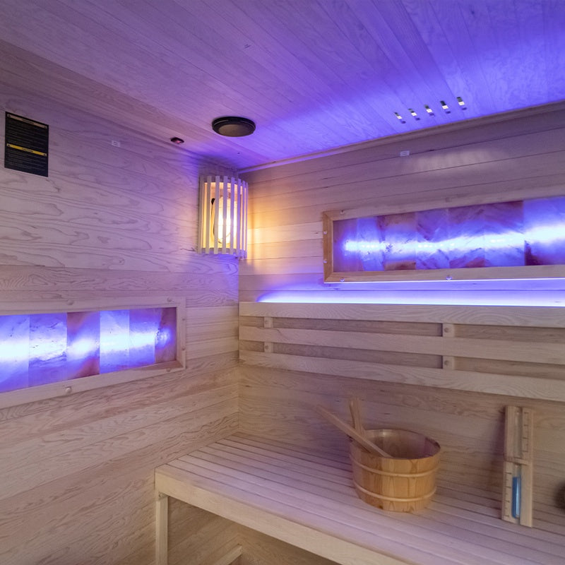 SAUNA FIŃSKA WYSOKOTEMPERATUROWA Z PIECEM LARK5/HARVIA 6KW 4-5 OSOBOWA 180x160 CM LARK5