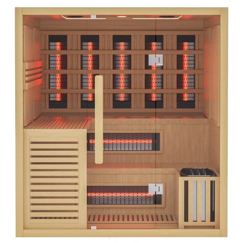SAUNA INFRARED/FIŃSKA HELSI1 Z PIECEM HARVIA 6KW 4-5 OSOBOWA 180x160 CM 2w1 HELSI1