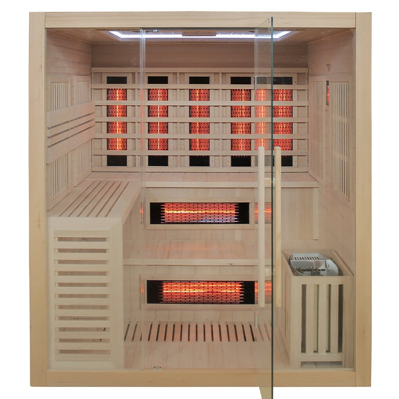 SAUNA INFRARED/FIŃSKA HELSI1 Z PIECEM HARVIA 6KW 4-5 OSOBOWA 180x160 CM 2w1 HELSI1