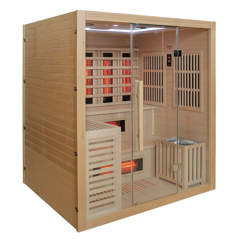 SAUNA INFRARED/FIŃSKA HELSI1 Z PIECEM HARVIA 6KW 4-5 OSOBOWA 180x160 CM 2w1 HELSI1