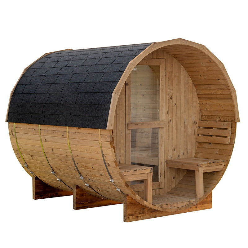 SAUNA OGRODOWA FIŃSKA BECZKA Z PIECEM ASKER 4-6 OSOBOWA 210x240 CM ASKER