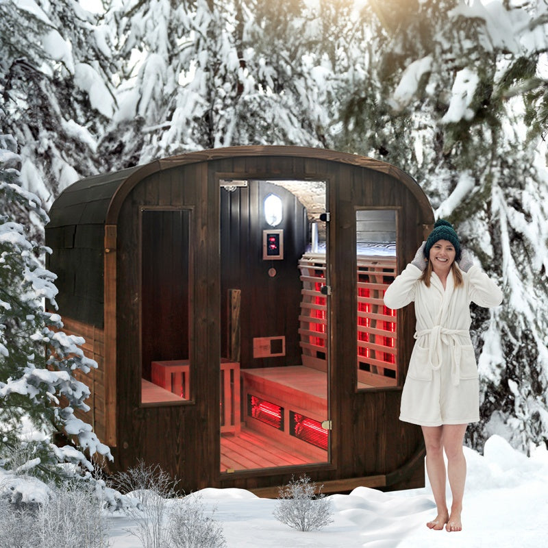 SAUNA OGRODOWA KOMBO FIŃSKA - INFRARED BECZKA HAMAR-A 4-6 OSOBOWA 180x200 CM HAMAR-A