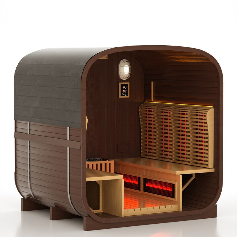 SAUNA OGRODOWA KOMBO FIŃSKA - INFRARED BECZKA HAMAR-A 4-6 OSOBOWA 180x200 CM HAMAR-A
