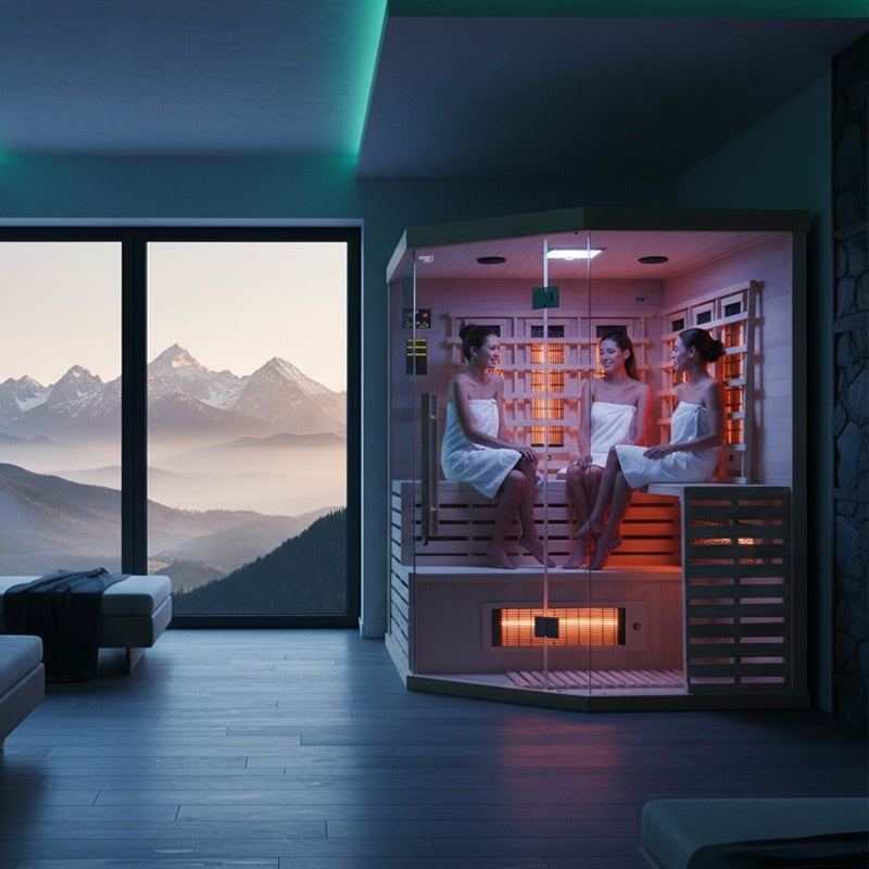 SAUNA SUCHA INFRARED NISKOTEMPERATUROWA ALTA4 4-5 OSOBOWA 150x150 CM ALTA4
