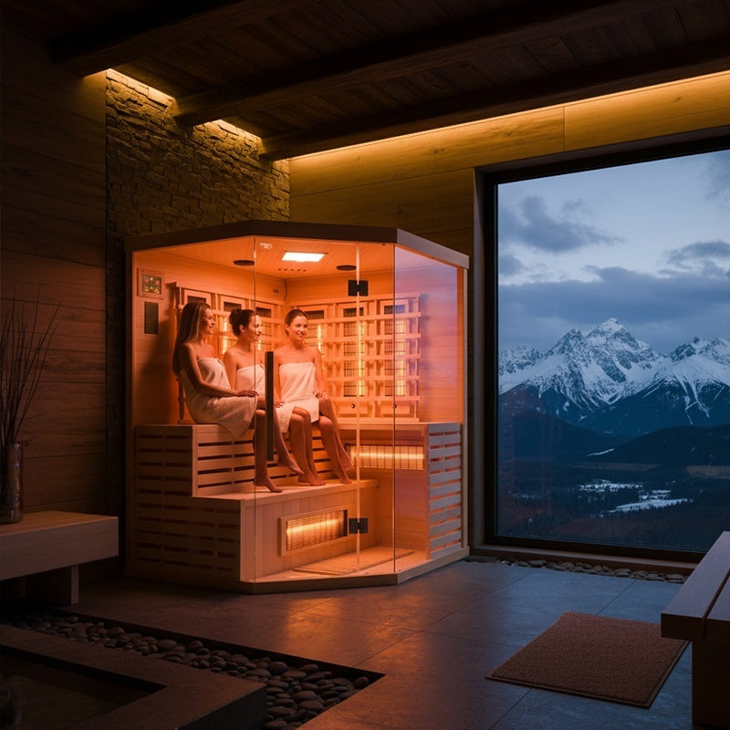 SAUNA SUCHA INFRARED NISKOTEMPERATUROWA ALTA4 4-5 OSOBOWA 150x150 CM ALTA4