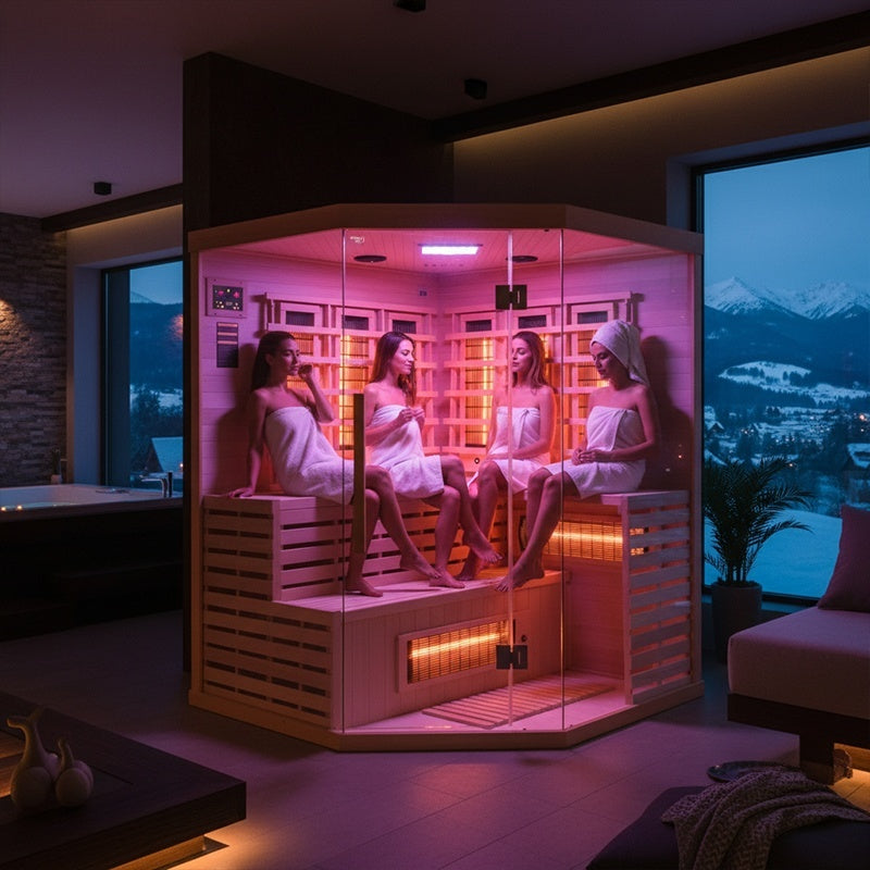 SAUNA SUCHA INFRARED NISKOTEMPERATUROWA ALTA4 4-5 OSOBOWA 150x150 CM ALTA4