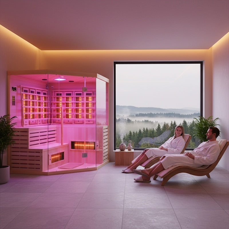 SAUNA SUCHA INFRARED NISKOTEMPERATUROWA ALTA7 5-6 OSOBOWA 180x180 CM ALTA7