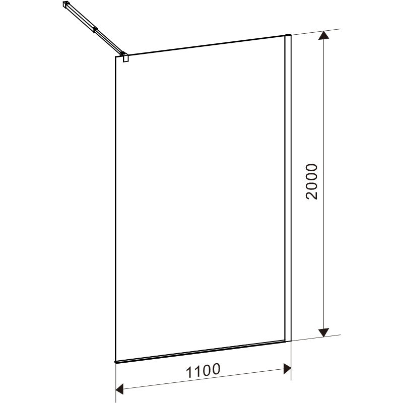 ŚCIANKA PRYSZNICOWA SH07E ZŁOTA 110 CM 8 MM SH07E-GL-110