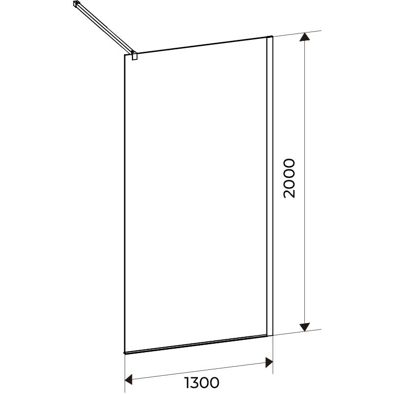 ŚCIANKA PRYSZNICOWA SH07G ZŁOTA 130 CM 8 MM SH07G-GL-130