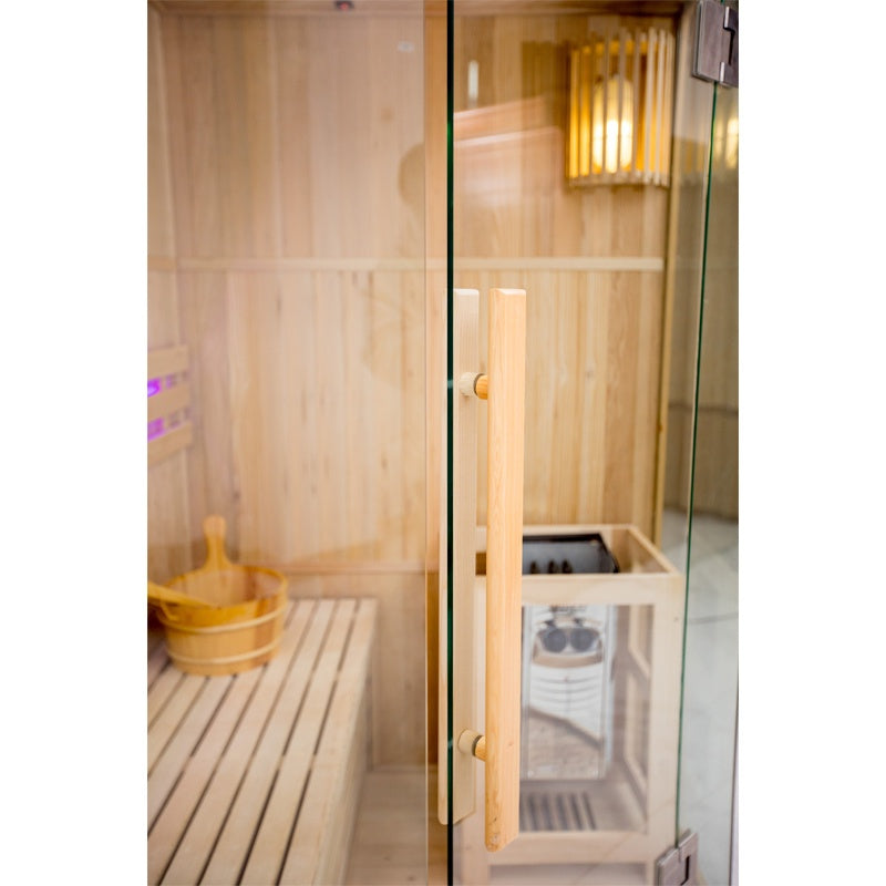 SAUNA FIŃSKA WYSOKOTEMPERATUROWA Z PIECEM OSLO2/HARVIA 1-2 OSOBOWA 120x120 OSLO2