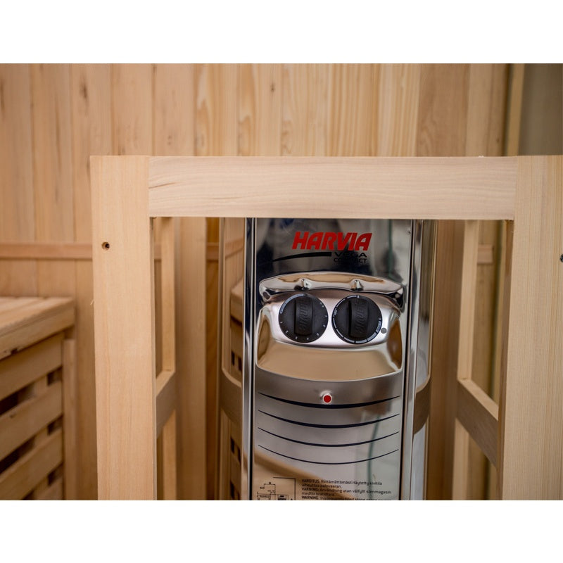 SAUNA FIŃSKA WYSOKOTEMPERATUROWA Z PIECEM OSLO2/HARVIA 1-2 OSOBOWA 120x120 OSLO2