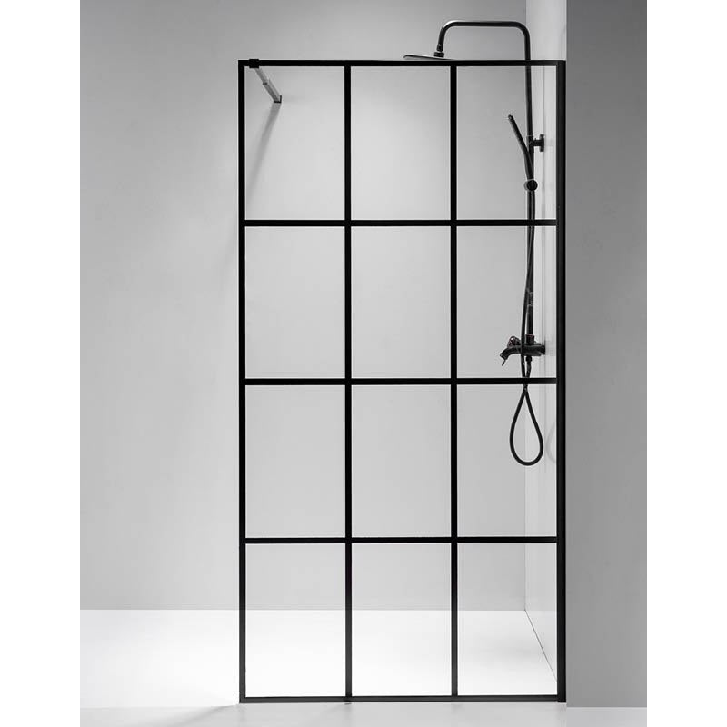 ŚCIANKA PRYSZNICOWA SH04C CZARNA 90 CM 8 MM SH04C-BL-90
