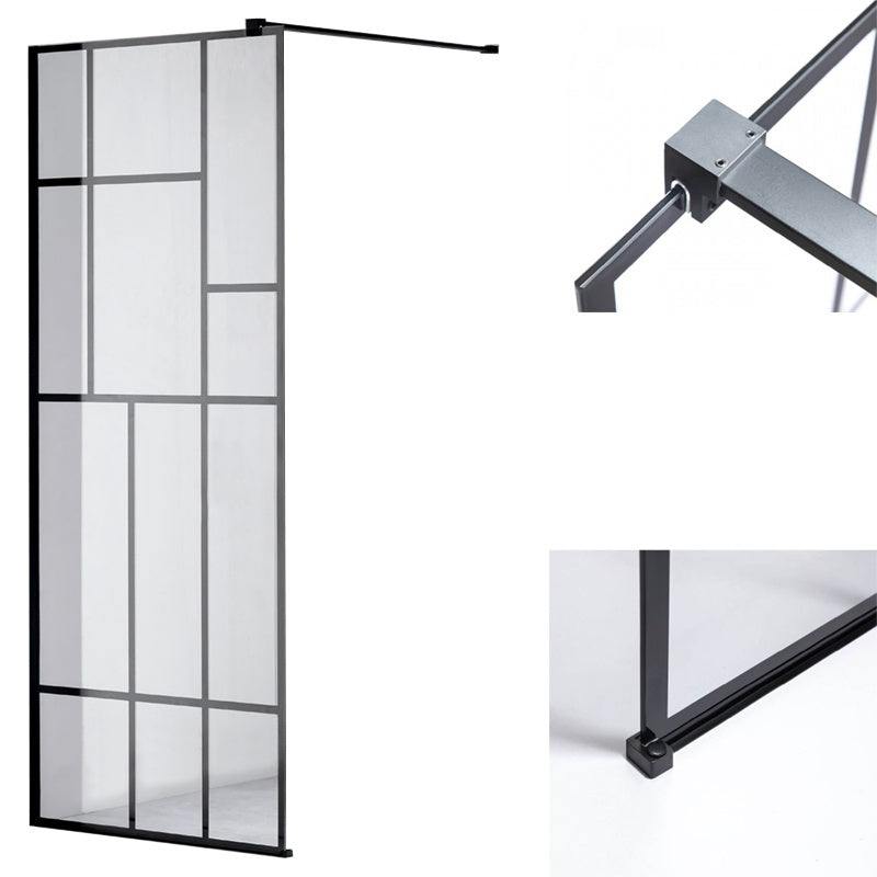 ŚCIANKA PRYSZNICOWA SH05F CZARNA 120 CM 8 MM SH05F-BL-120