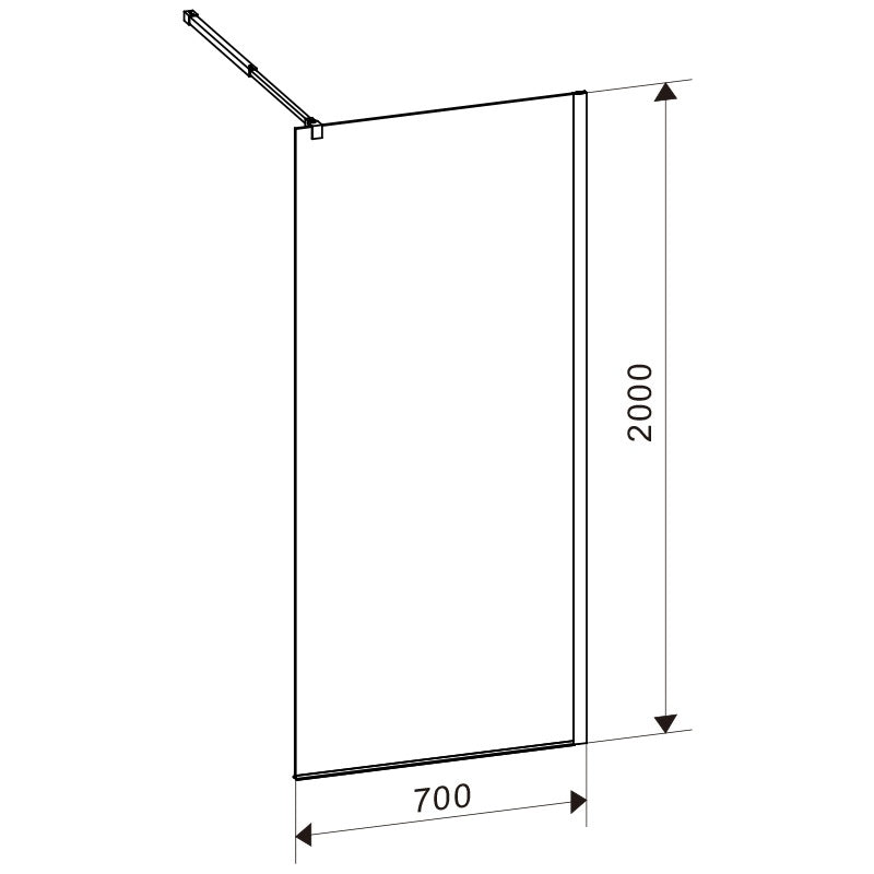 ŚCIANKA PRYSZNICOWA SH07A CHROM 70 CM 8 MM SH07A-70