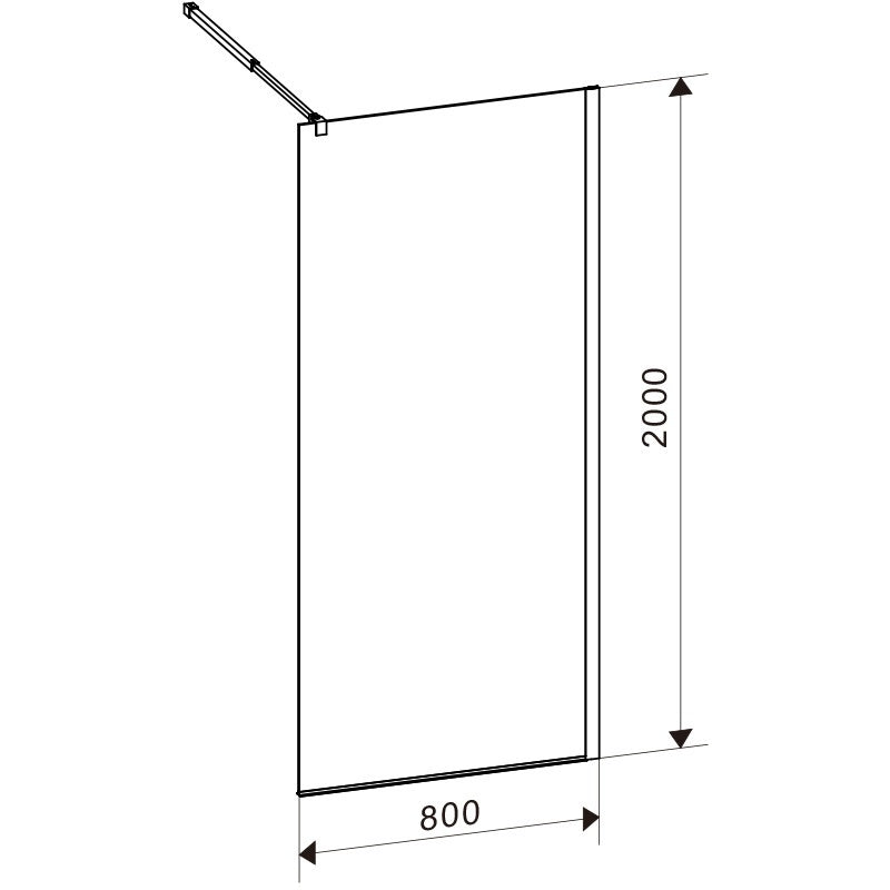 ŚCIANKA PRYSZNICOWA SH07B ZŁOTA 80 CM 8 MM SH07B-GL-80