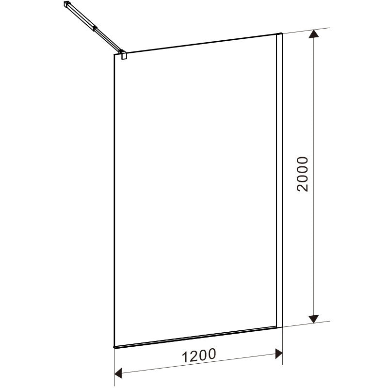 ŚCIANKA PRYSZNICOWA SH07F ZŁOTA 120 CM 8 MM SH07F-GL-120