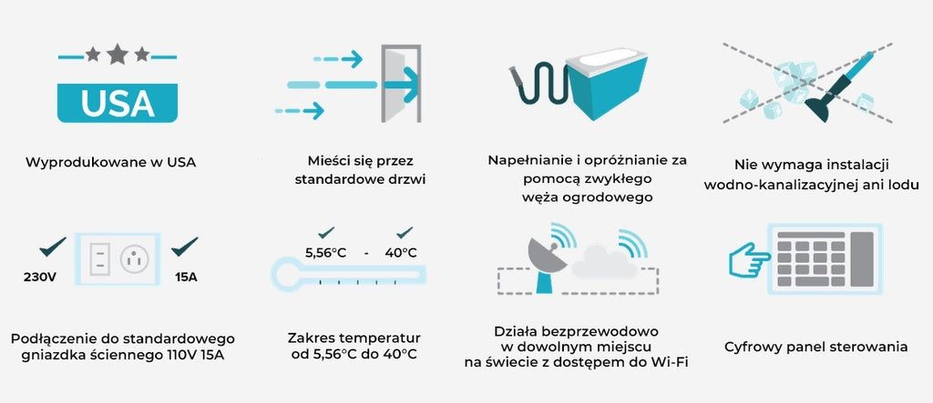 WANNA KRIOTERAPIA LODOWA HYDROMASAŻ MORSOWANIE ICEPOD PLUS 183x76 CM ICEPOD-PLUS
