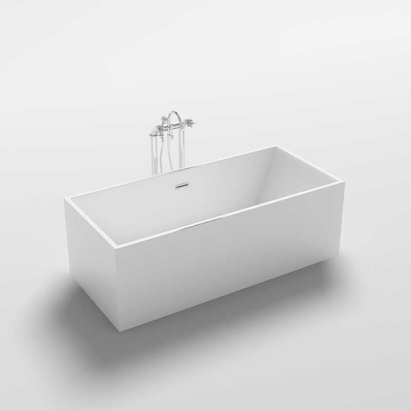 WANNA WOLNOSTOJĄCA PRZYŚCIENNA SANTA 507A BIAŁA PRZELEW CHROM 150x75 CM SANTA-507A-150X75