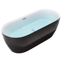 WANNA WOLNOSTOJĄCA CESANA 518A CZARNA PRZELEW CHROM 150x75 CM CESANA-518A-BL-150