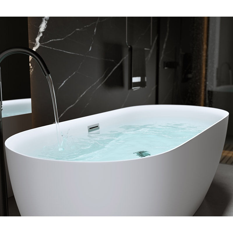 WANNA WOLNOSTOJĄCA CESANA 518C BIAŁA PRZELEW CHROM 170x75 CM CESANA-518C-170X75
