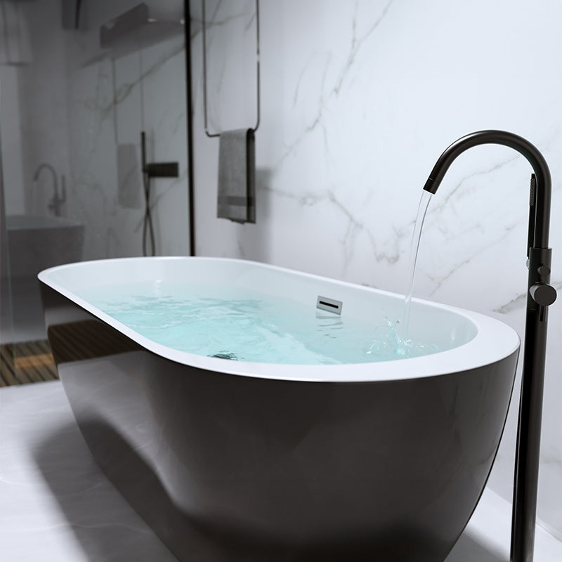 WANNA WOLNOSTOJĄCA PORTO 503A CZARNA PRZELEW CHROM 150x75 PORTO-503A-BL-150X75