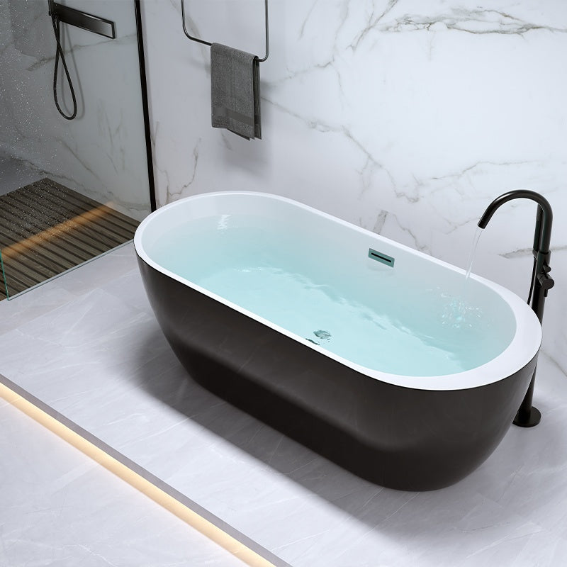 WANNA WOLNOSTOJĄCA PORTO 503A CZARNA PRZELEW CHROM 150x75 PORTO-503A-BL-150X75