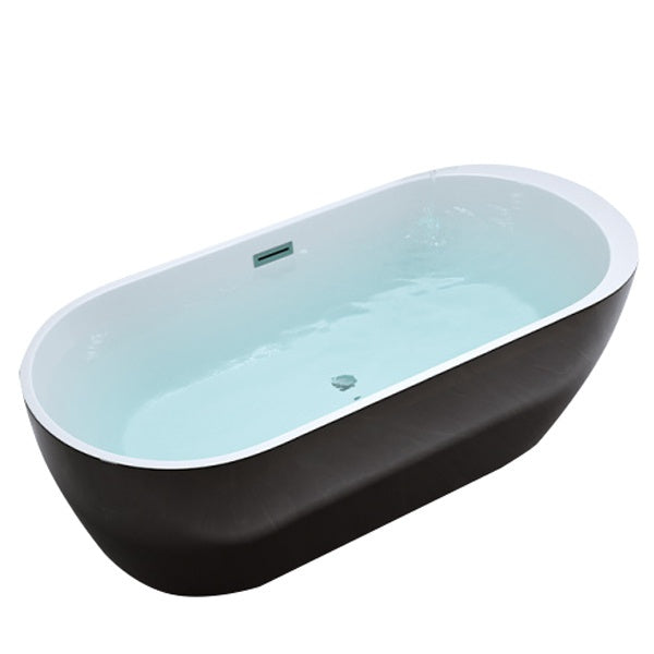 WANNA WOLNOSTOJĄCA PORTO 503A CZARNA PRZELEW CHROM 150x75 PORTO-503A-BL-150X75