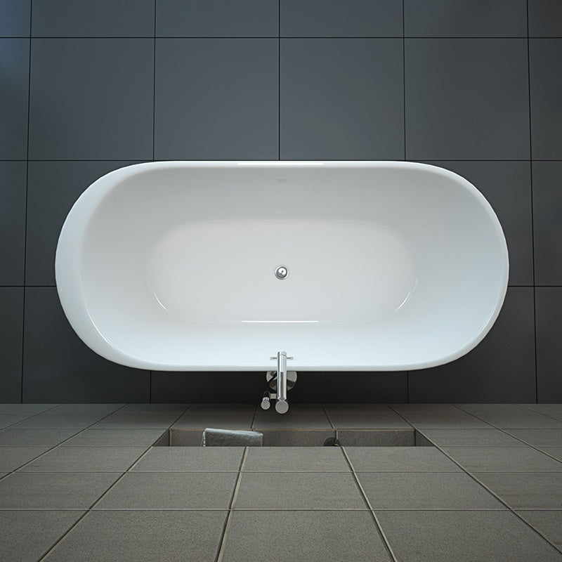 WANNA WOLNOSTOJĄCA PORTO 503A BIAŁA PRZELEW CHROM 150x75 CM PORTO-503A-150X75