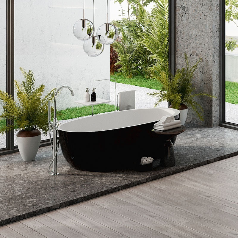 WANNA WOLNOSTOJĄCA PORTO 503B CZARNA PRZELEW CHROM 170x75 CM PORTO-503B-BL-170X75