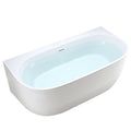 WANNA WOLNOSTOJĄCA PRZYŚCIENNA NORA 526B BIAŁA PRZELEW BIAŁY POŁYSK 150x80 CM NORA-526B-P-WH
