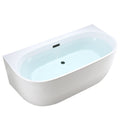 WANNA WOLNOSTOJĄCA PRZYŚCIENNA NORA 526B BIAŁA PRZELEW CZARNY 150x80 CM NORA-526B-P-BL