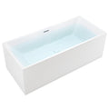 WANNA WOLNOSTOJĄCA PRZYŚCIENNA SANTA 507A BIAŁA PRZELEW BIAŁY POŁYSK 150x75 CM SANTA-507A-P-WH