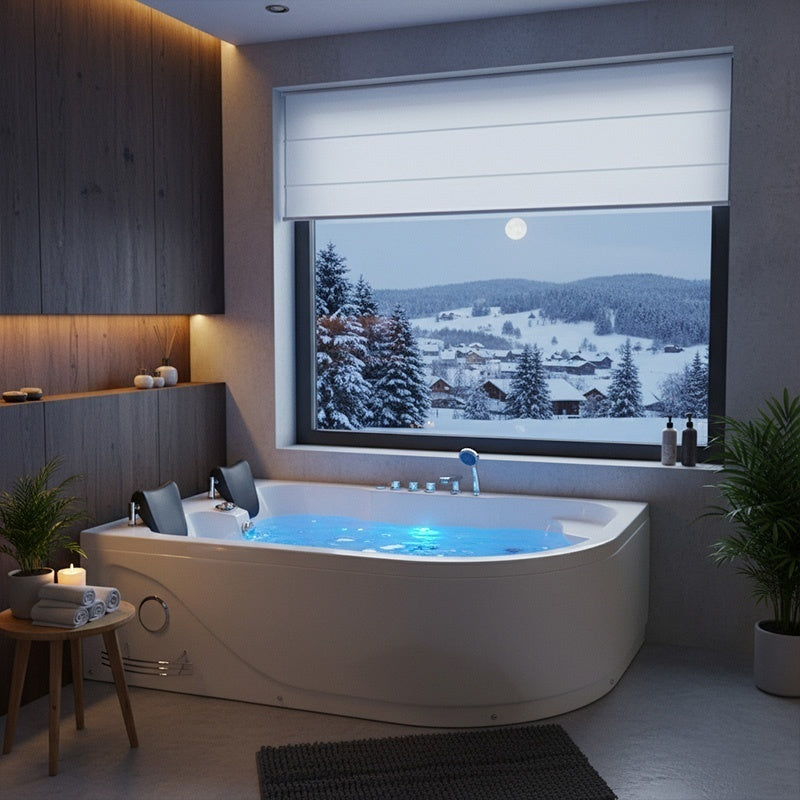 WANNA Z HYDROMASAŻEM CARMEN 631RH PRAWA BIAŁA 180x120 CM CARMEN-631H-R-180