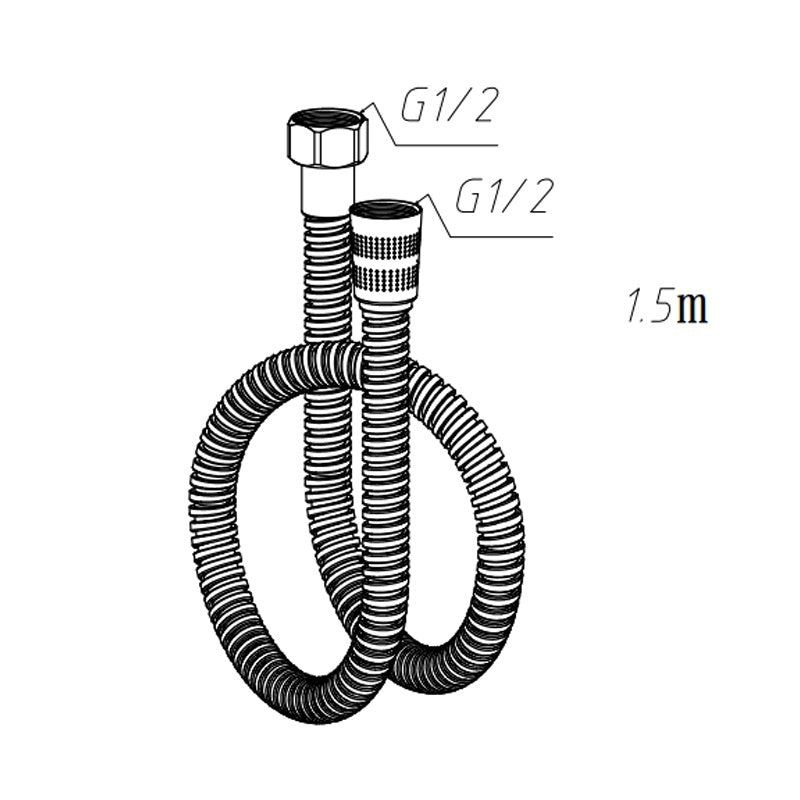 WĄŻ PRYSZNICOWY W01A CHROM 150 CM W01A